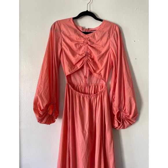 STAUD Tangier Ruched Front Maxi Dress S - Picture 12 of 13